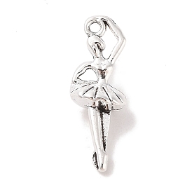 Tibetan Style Alloy Ballerina/Ballet Dancer Pendants, Cadmium Free & Lead Free, 27x10x7mm, Hole: 2mm, about 384pcs/500g