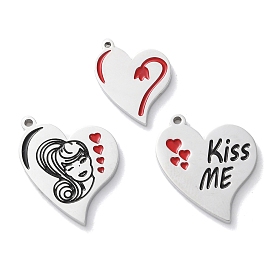304 нержавеющей стальной эмали подвески, шарма сердца