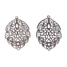 Iron Pendants, Etched Metal Embellishments, Leaf
