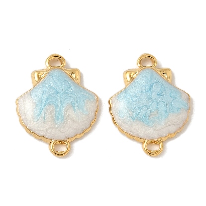 304 подвески-соединители в форме эмалированной оболочки из нержавеющей стали, ионное покрытие (ip), реальный 18 k позолоченный