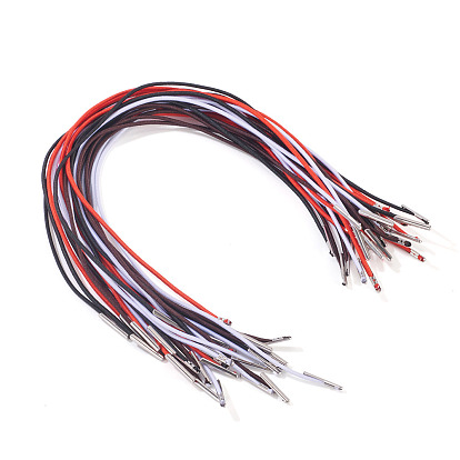 32 шт. 4 цветные круглые эластичные резиновые шнуры-цепочки для ценников, с металлическими концами шнура, платина