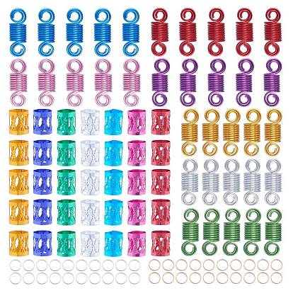 Aluminum Wire Hair Coil Cuffs, Dread Cuff Coil, with Iron Jump Rings