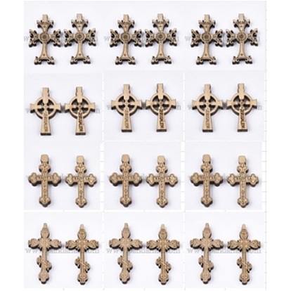 Деревянные подвески, религия, крест со словом иерусалим, полый