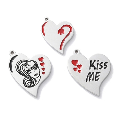 304 нержавеющей стальной эмали подвески, шарма сердца
