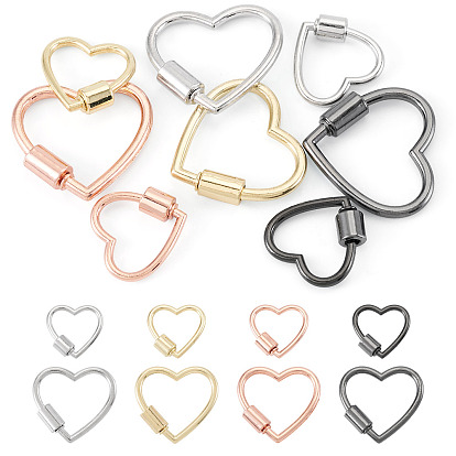 8шт. 8 цветов, карабины-замки из цинкового сплава с винтовым креплением, подвески, сердце