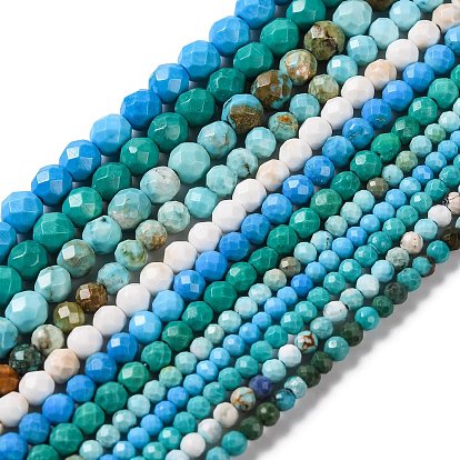 Природные Говлит бисер нитей, окрашенные, граненые, круглые