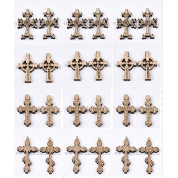 Деревянные подвески, религия, крест со словом иерусалим, полый