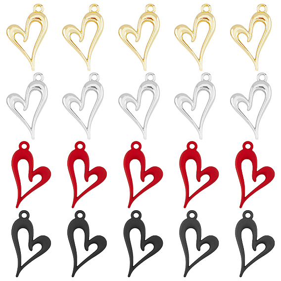 32шт 4 цвета сплава подвески, сердце