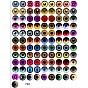 Cabochons en verre transparent imprimé, demi-rond avec motif oeil