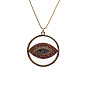 Sparkling Moon and Evil Eye Sweater Chain Necklace with Micro Pave Zirconia - European Style Jewelry