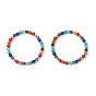 2Pcs Chakra Natural Mixed Gemstone Beads Stretch Bracelets for Women, Round