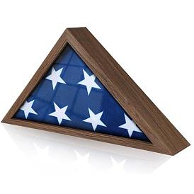 Треугольные деревянные настенные складные футляры для флагов, держатель для флага с прозрачными акриловыми окнами