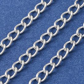 304 Stainless Steel Curb Chains, Unwelded, with Spool