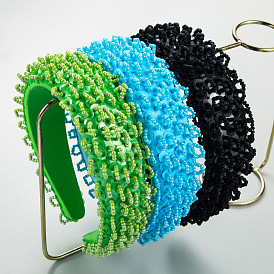 Fashionable and Versatile Sponge Rice Bead Headband for Women - Elegant and High-end