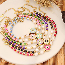 Unique Oil Drop Eye Bracelet with Fashionable Shell and Elegant Charm B382