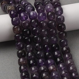 Natural Amethyst Beads Strands, Old Style Barrel Beads