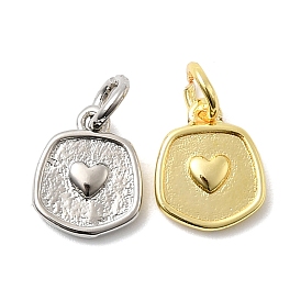 Латунь прелести, плоско-круглые с сердцем, долговечный, стойки покрытие, с целью перехода в кольце