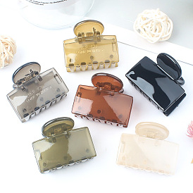 Elegant acetate hair clip for women with pure color and square head.