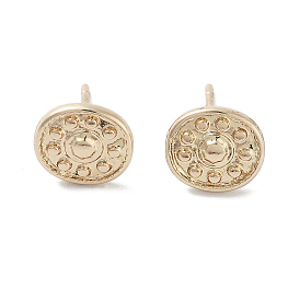 Flat Round Alloy Studs Earrings for Women, with 304 Stainless Steel Pins
