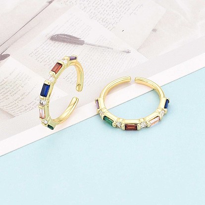 Манжеты из латуни с микро паве кубический цирконий для женщин, прямоугольные