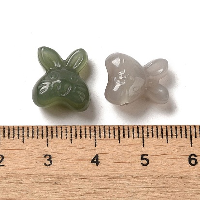 Natural Hetian Jade Beads, Rabbit