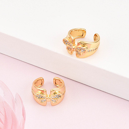 Серьги-манжеты из циркония, бабочка