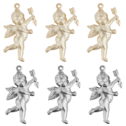 28 шт. 2 цвета ко дню святого валентина 304 подвески из нержавеющей стали, амур / херувим