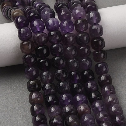 Natural Amethyst Beads Strands, Old Style Barrel Beads