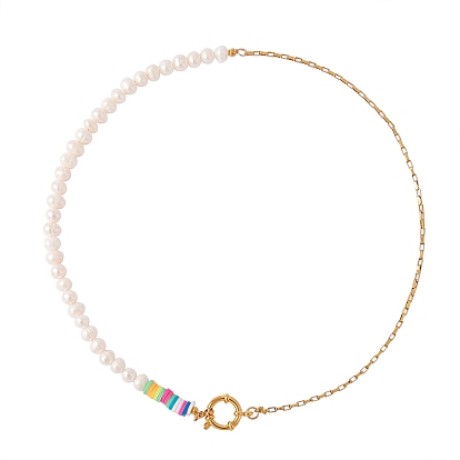 Винтажное ожерелье из бисера из натурального жемчуга для девочек и женщин, 304 ожерелье-цепочка из нержавеющей стали в венецианском стиле.