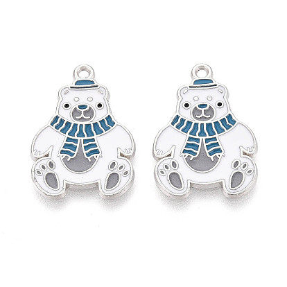 Подвески в виде медведей из эмалированного сплава с гальваническим покрытием, без кадмия, без никеля и без свинца, платина