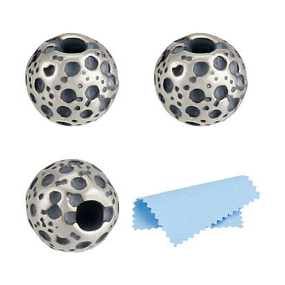 Ретро 925 разделительные бусины из стерлингового серебра, круглые