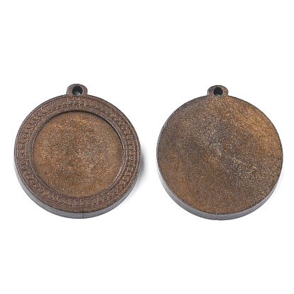 Деревянная подвеска кабошон настройки, подвесная база, плоско-круглые