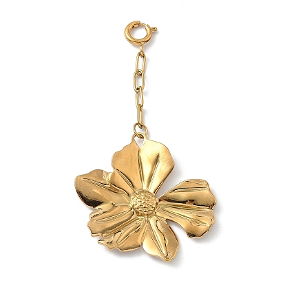 304 подвесные украшения из нержавеющей стали в виде цветов, с застежками пружинного кольца