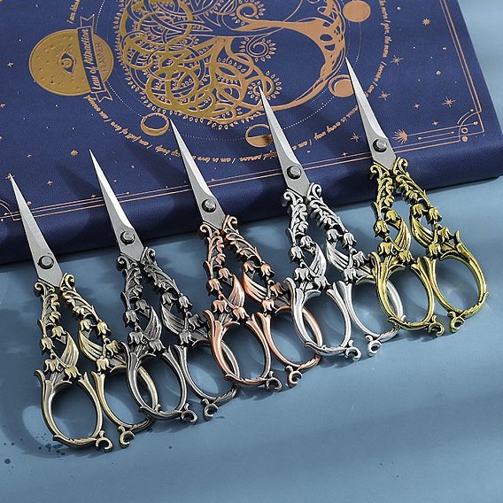 Stainless Steel Scissors, Retro Shears, for Sewing, Needlework, Cutting Paper Craft