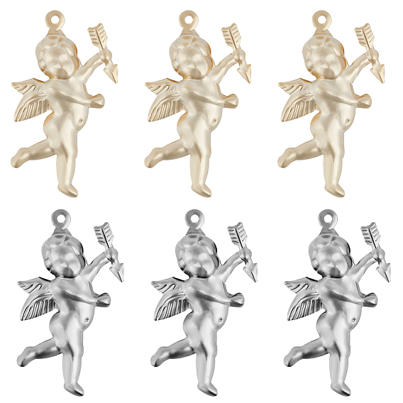 28 шт. 2 цвета ко дню святого валентина 304 подвески из нержавеющей стали, амур / херувим