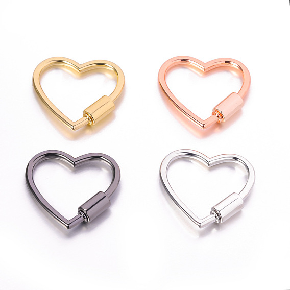 Alloy Heart-shaped Locking Carabiner Clasps