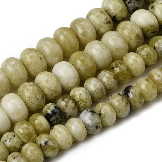 Бусы из натуральной желтой бирюзы (яшмы), рондель