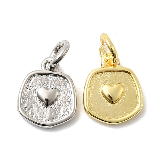 Латунь прелести, плоско-круглые с сердцем, долговечный, стойки покрытие, с целью перехода в кольце