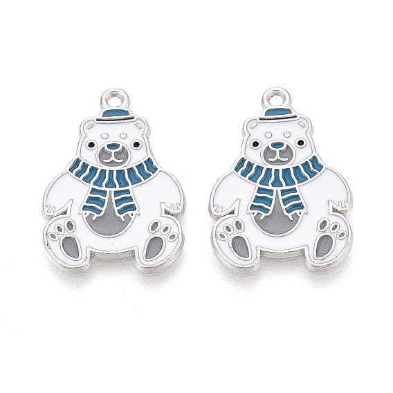 Подвески в виде медведей из эмалированного сплава с гальваническим покрытием, без кадмия, без никеля и без свинца, платина