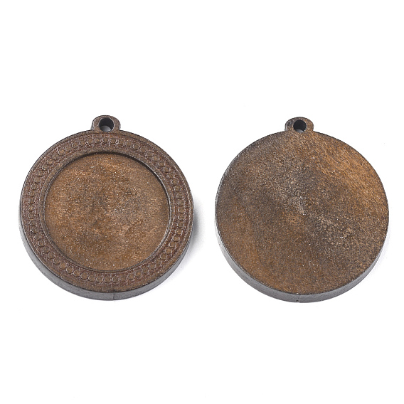 Деревянная подвеска кабошон настройки, подвесная база, плоско-круглые