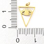 304 Stainless Steel Charms, with Enamel and Jump Ring, Real 14K Gold Plated, Triangle with Eye Charm