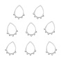 201 Stainless Steel Chandelier Components Links, Laser Cut, Teardrop