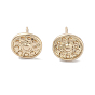 Flat Round Alloy Studs Earrings for Women, with 304 Stainless Steel Pins