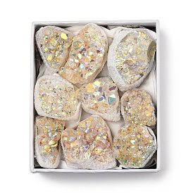 9шт. гальванизированные натуральные драгоценные камни кластерные украшения для показа, товары для украшения дома