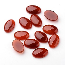 Qualité d'une agate rouge naturel cabochons ovales, teint