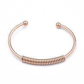 304 Stainless Steel Open Cuff Bangle for Girl Women
