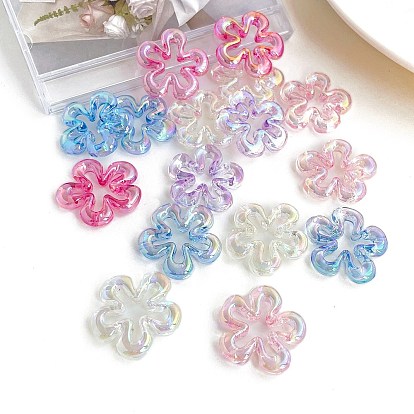 УФ-покрытие Радужные радужные прозрачные акриловые бусины, цветок