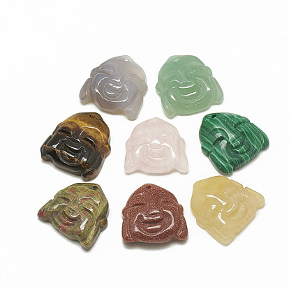 Pendentifs naturels et synthétiques mixtes pierre, Bouddha