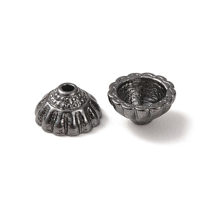 Tibetischen Stil Legierung Perlenkappen, Bleifrei und cadmium frei, ca. 10 mm Durchmesser, 5.5 mm dick, Loch: 1.5 mm.