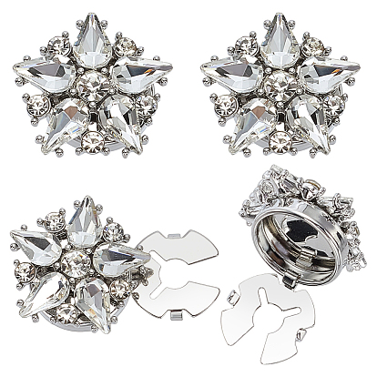 4запонки из сплава, со стразами, для аксессуаров одежды, звезда